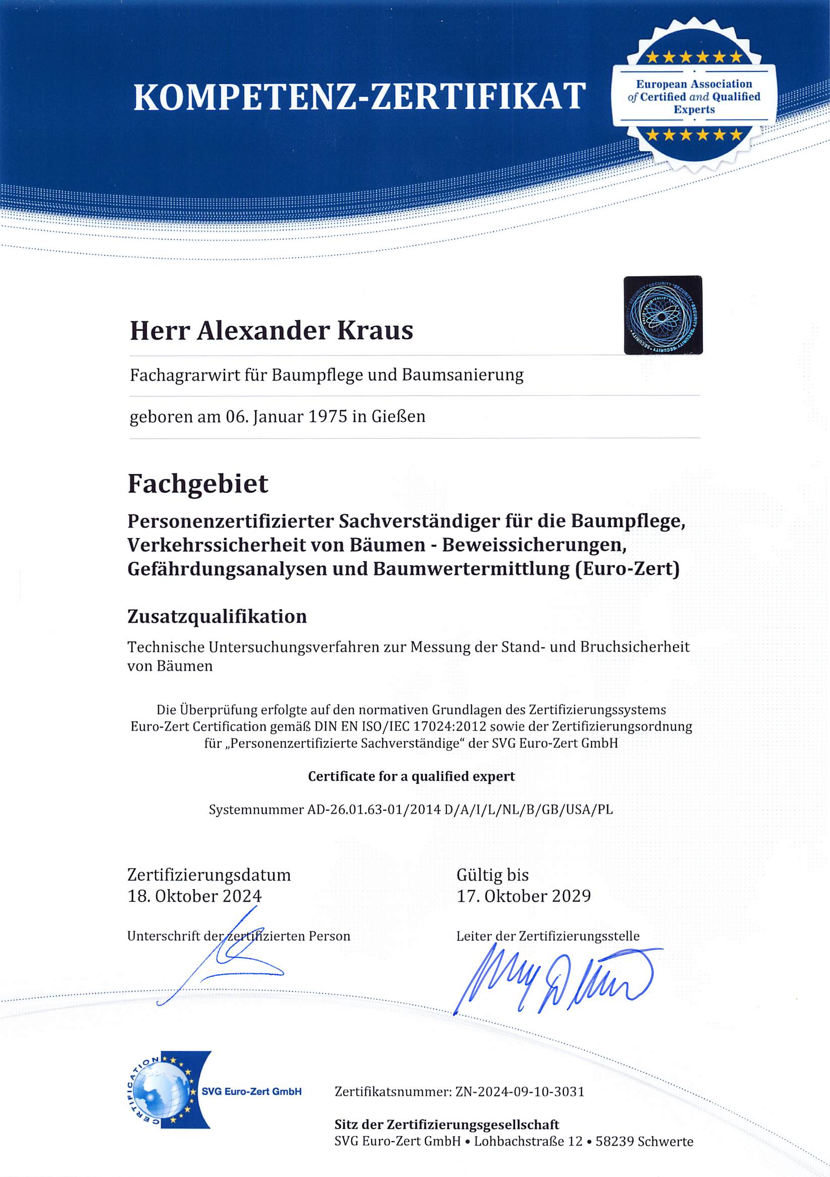 Baumgutachter Hessen, Sachverständigenbüro Runkel, FLL Regelwerksarbeit, Baumdiagnostik Erfahrung, Baumkontrolle Qualifikation, Fachautor Baumpflege, Ausbildung Baumpfleger, Baumkontrolle.